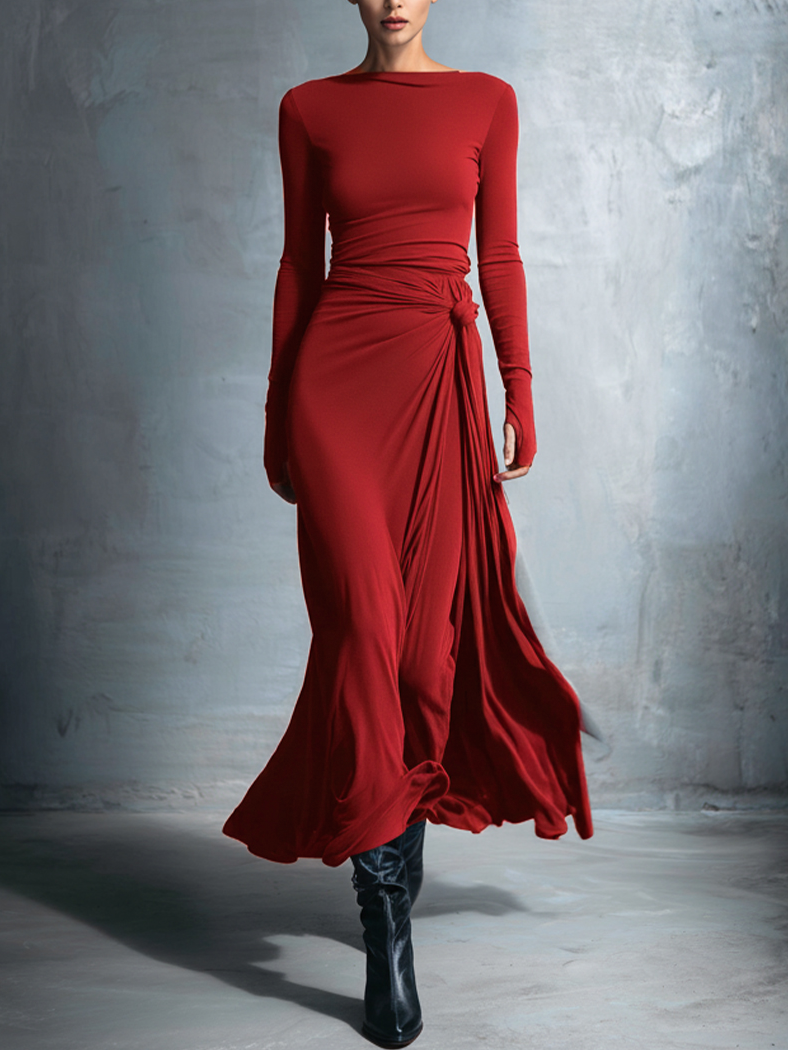 Naiara | Vestido midi con nudo lateral