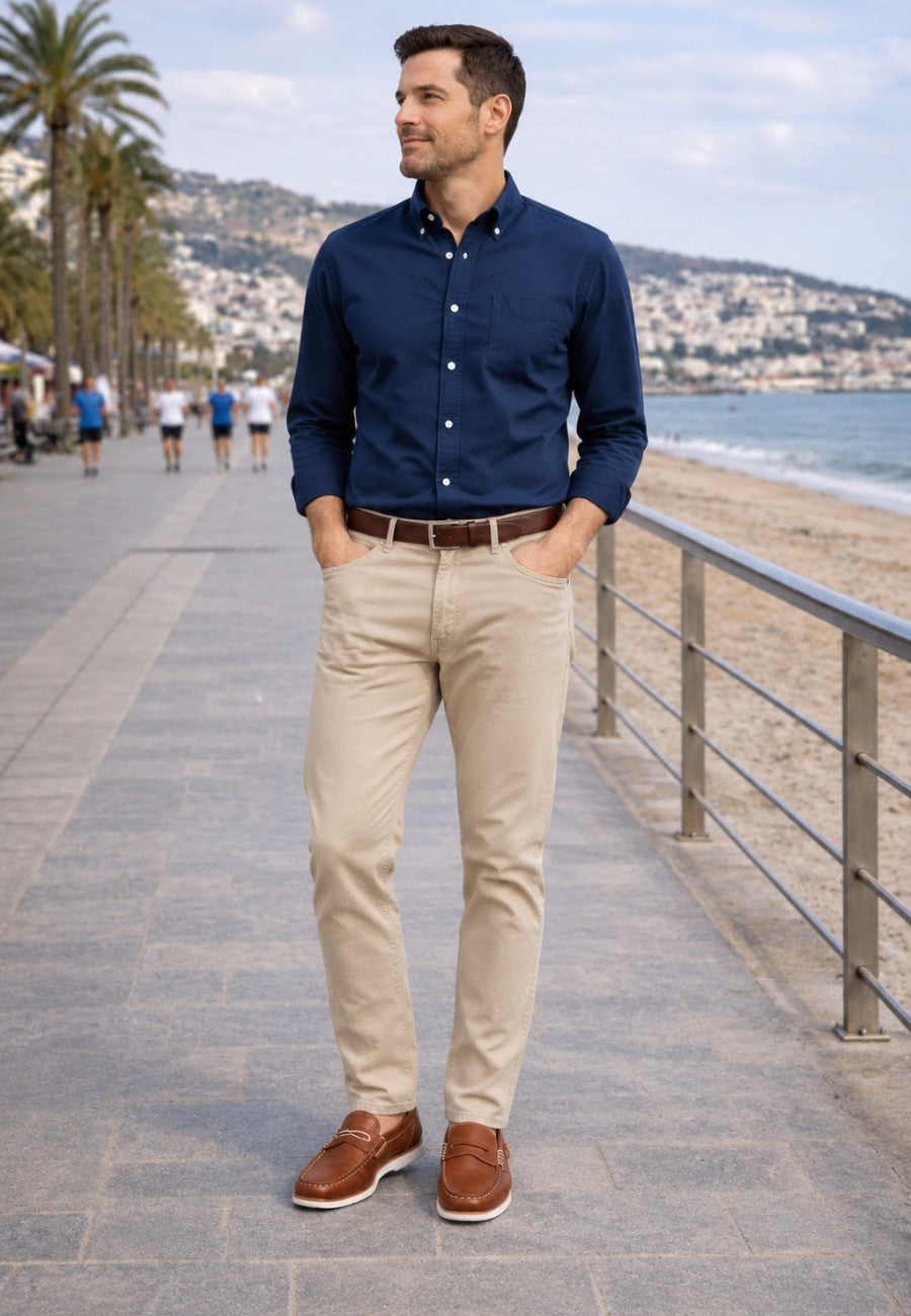 Mocasines de piel suave marrones de hombre - Antifaz wala
