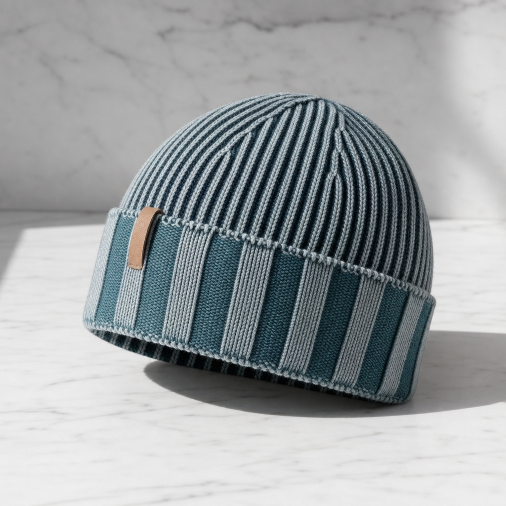 Gorro de hombre con puño enrollado