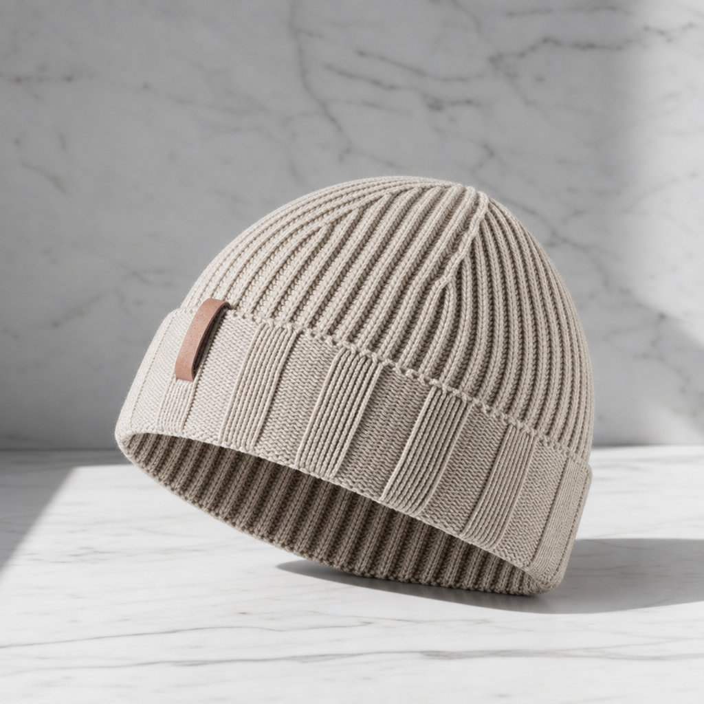 Gorro de hombre con puño enrollado