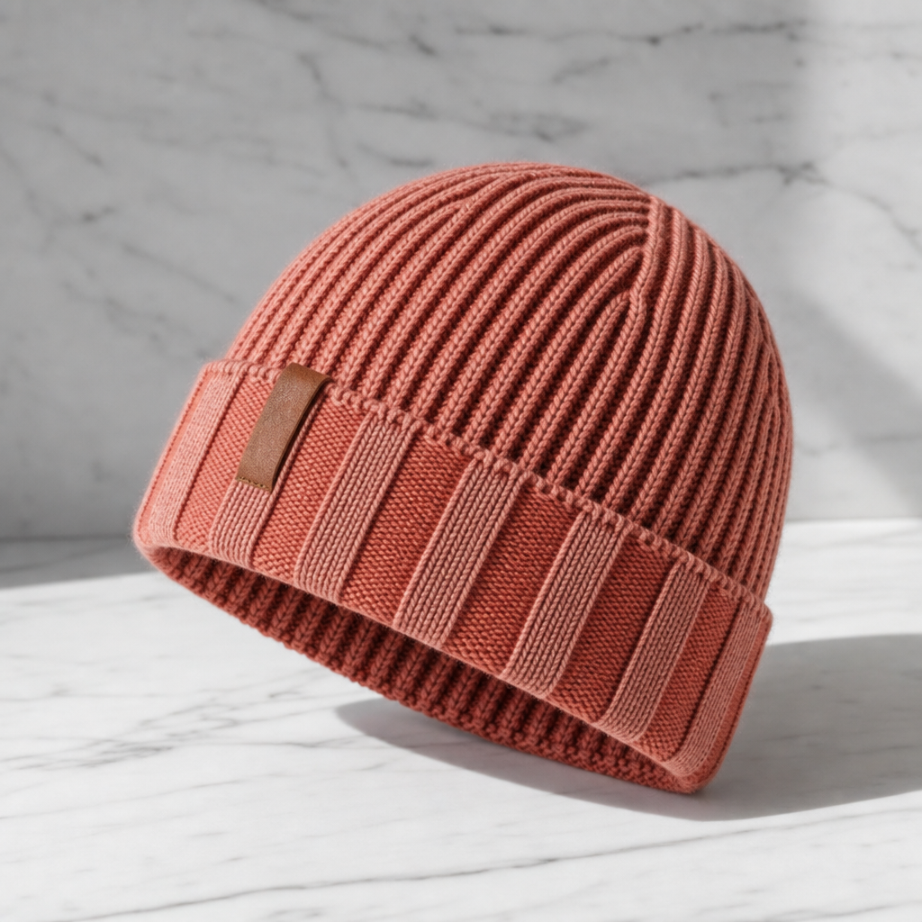 Gorro de hombre con puño enrollado