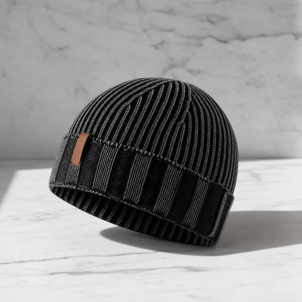 Gorro de hombre con puño enrollado
