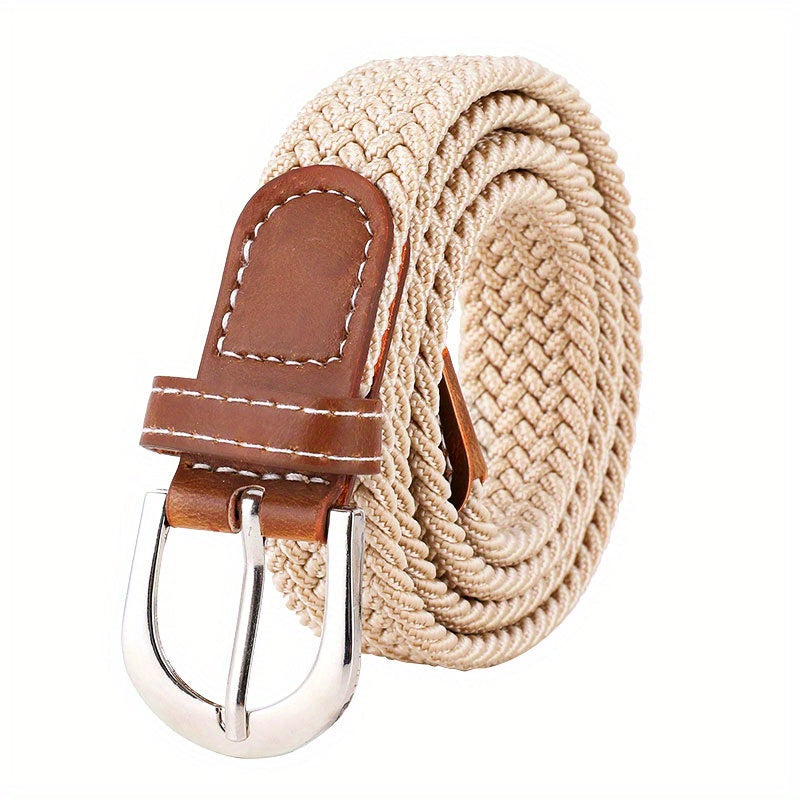 Cinturón trenzado bicolor para hombre