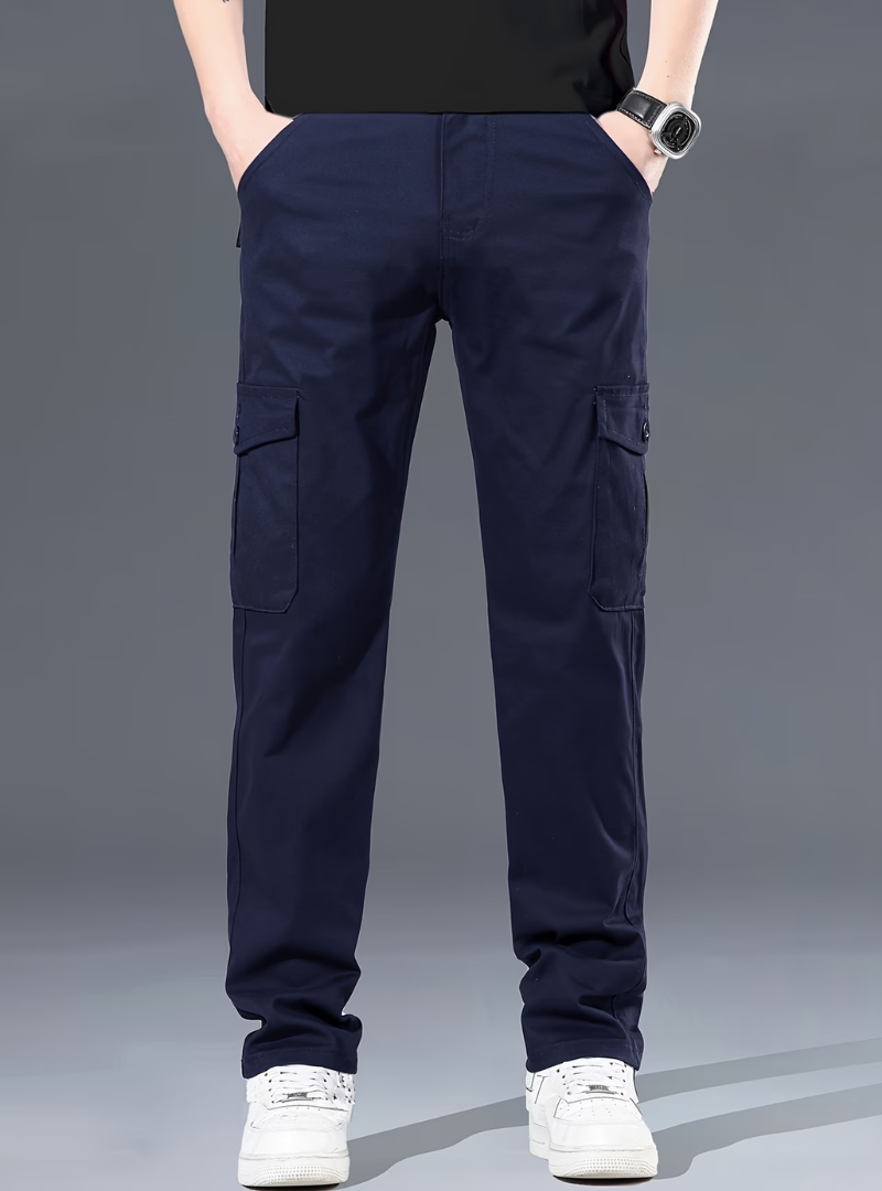 Pantalones cargo de pierna recta para hombre