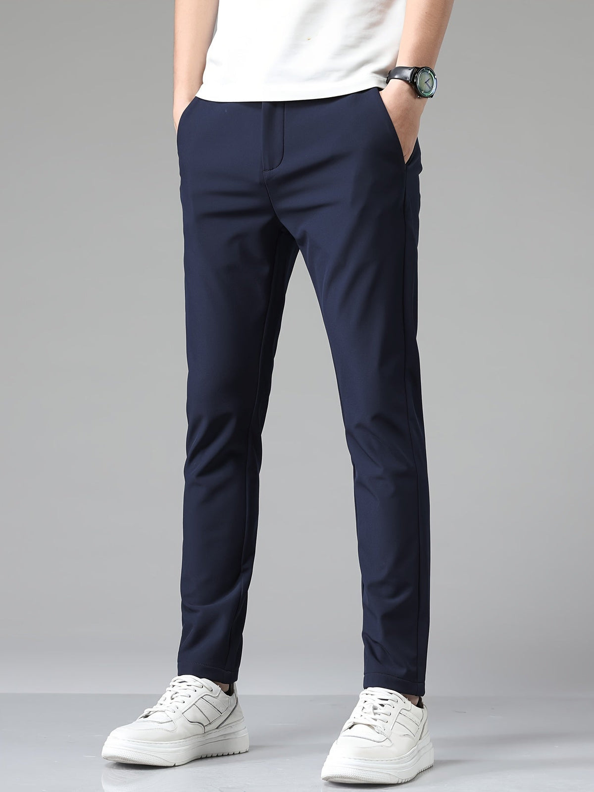 Pantalones rectos de hombre con cintura elástica