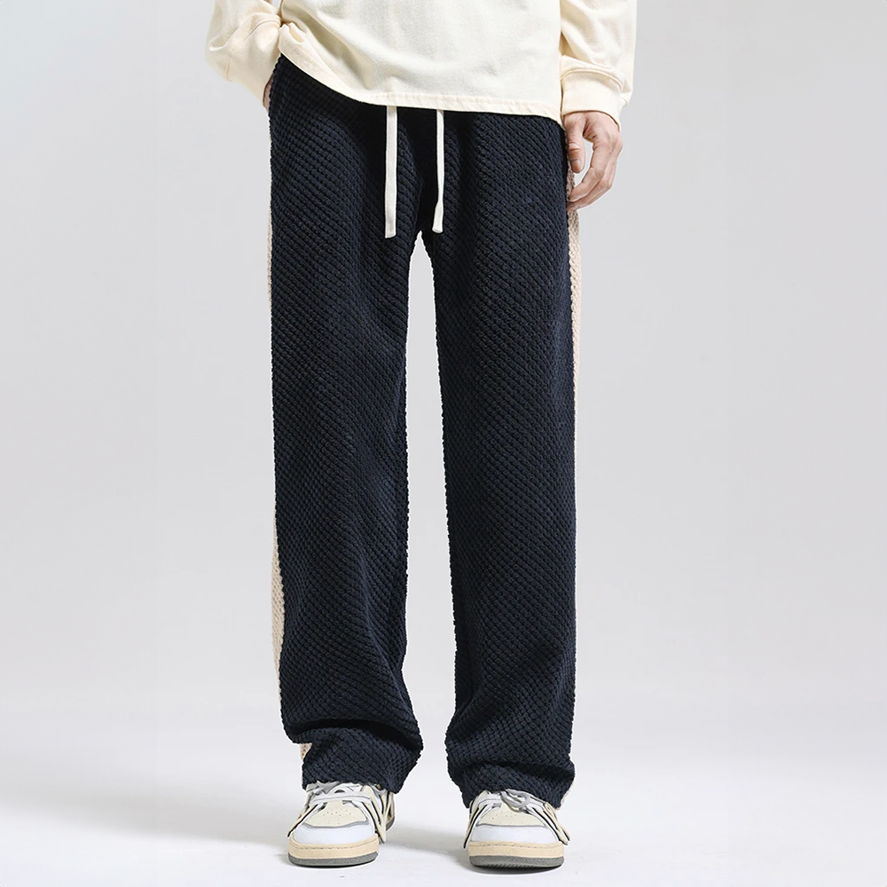 Pantalones de hombre con cordón ajustable y textura