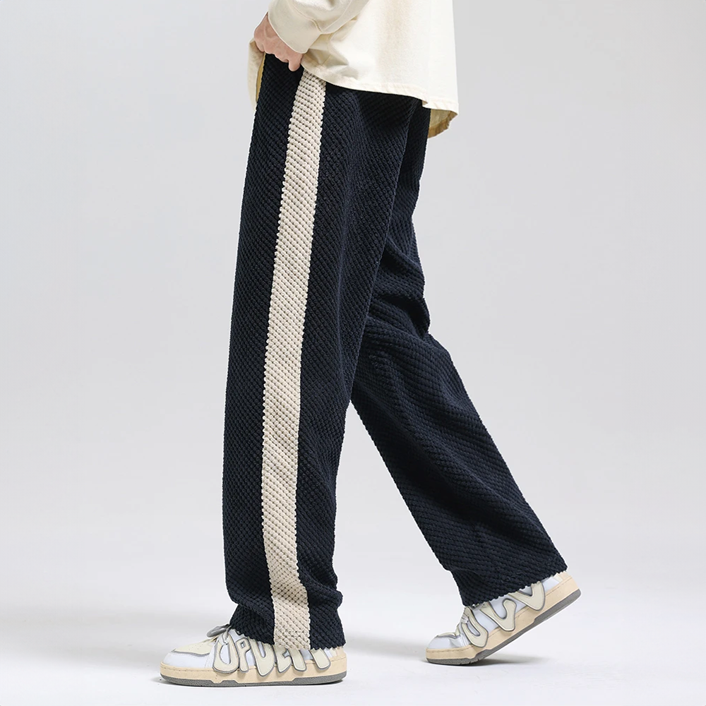 Pantalones de hombre con cordón ajustable y textura