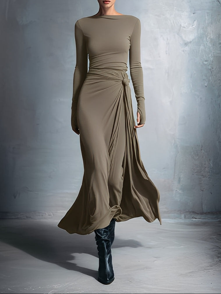 Naiara | Vestido midi con nudo lateral